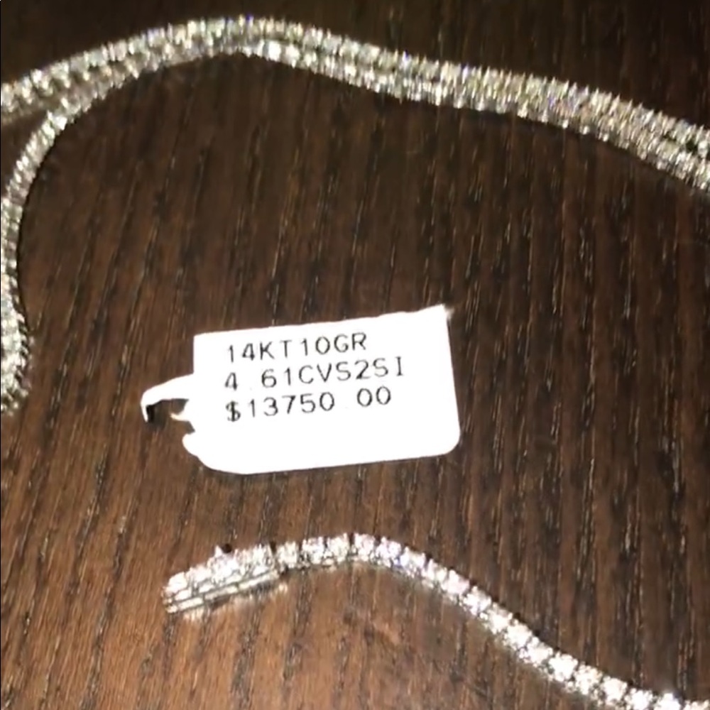 Tennis Diamond 24” Necklace 14k 4.61 carts VS SI